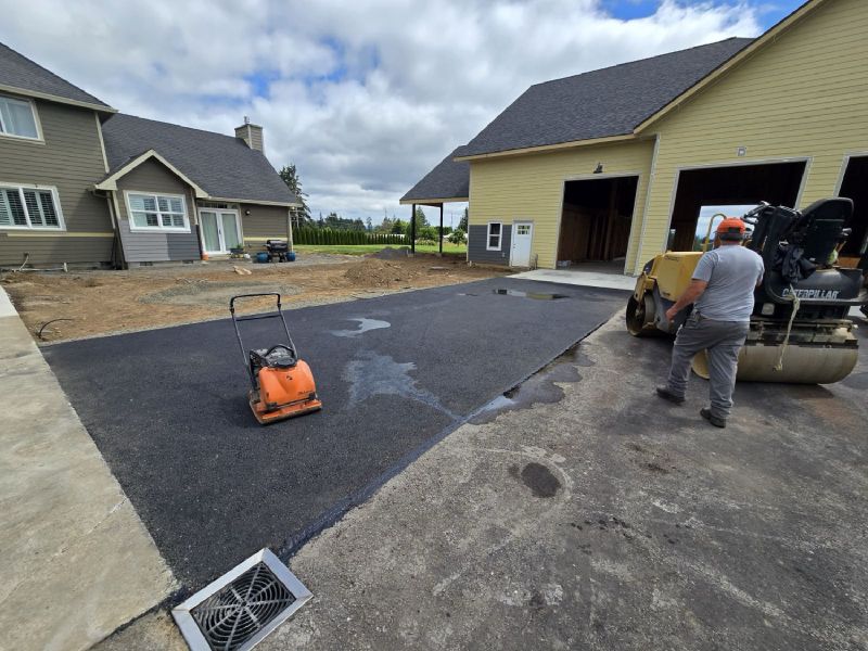 Asphalt paving in progress