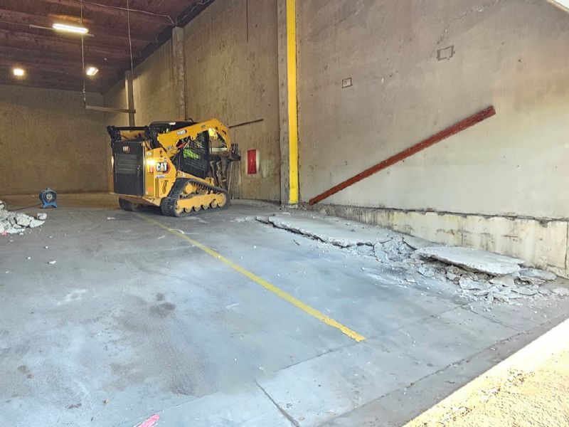 Concrete slab demolition and removal
