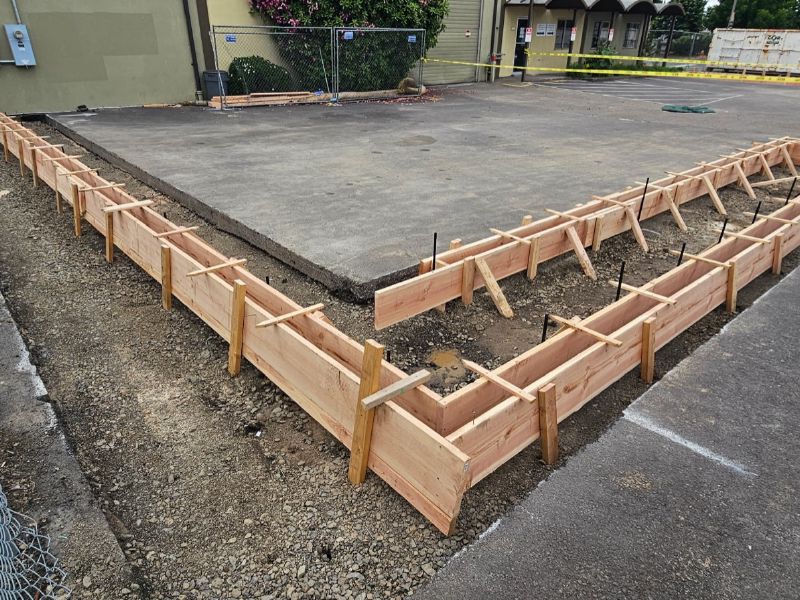 Form work set for a commercial concrete pour