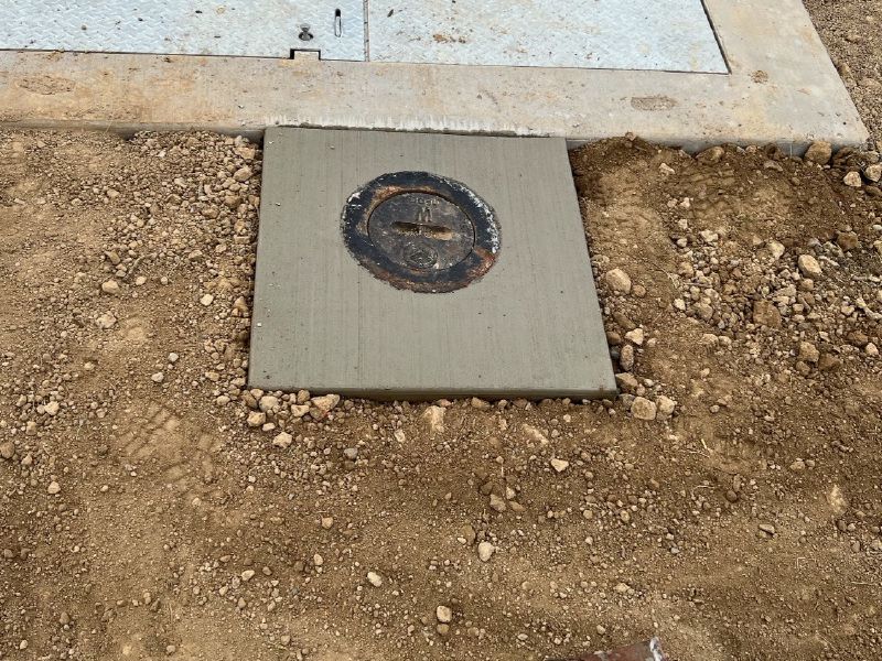 Concrete pad for a new water meter vault